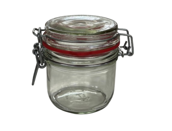 Drahtbügelglas 255 ml rund, mit Deckel und Dichtung